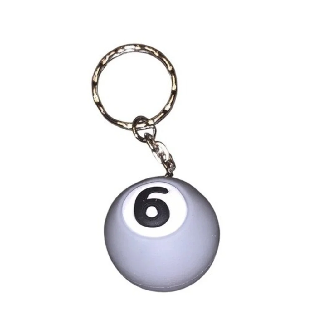 Billiard Ball Keychain Number 6 Pool Keyring Novelty Key‎ Chain Men